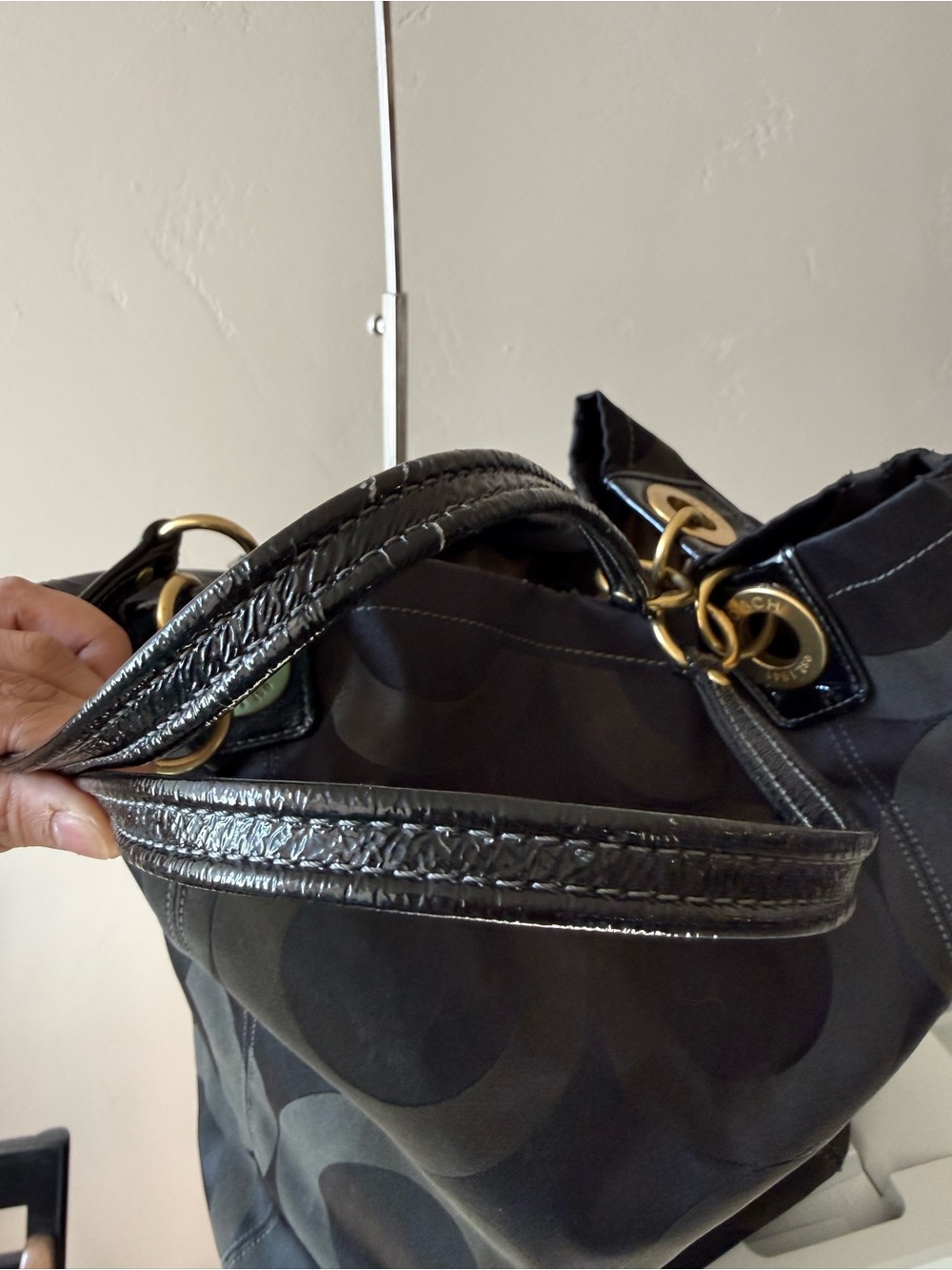 Coach Madison Op Art Black Ex-Large Tote #13001 - Picture 7 of 11